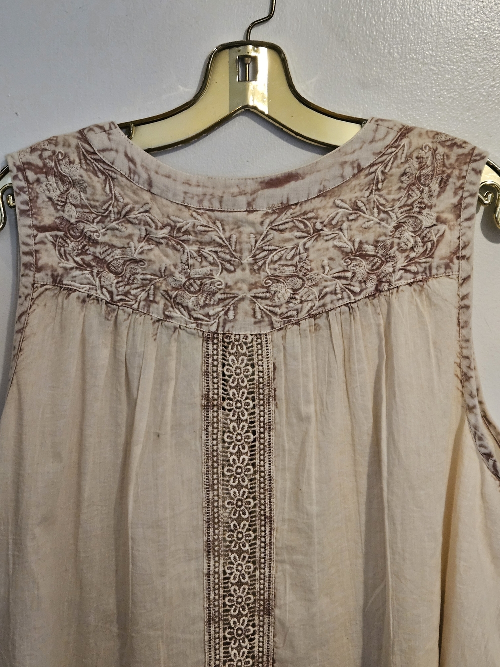 Rachel Zoe Cream and Blush Patchwork Button-Front Camisole - Picture 6 of 9